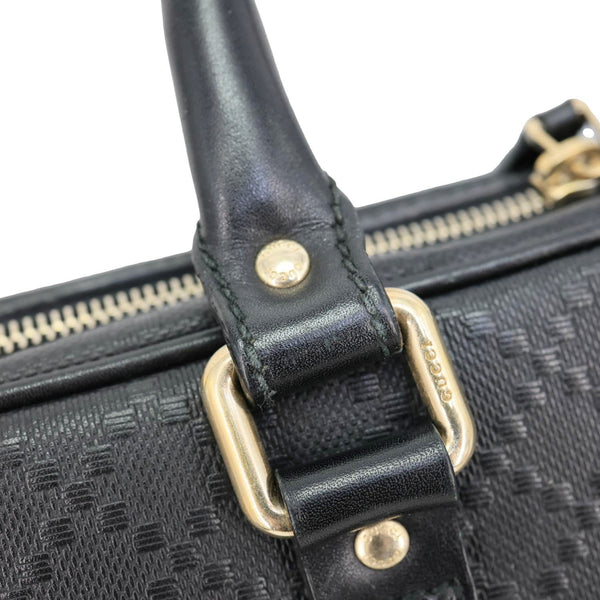 GUCCI Diamante Textured Leather Business Briefcase Black 208463