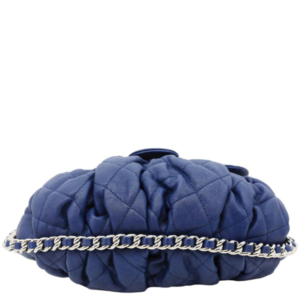 CHANEL Chain Around Flap Medium Quilted Leather Crossbody Bag Blue