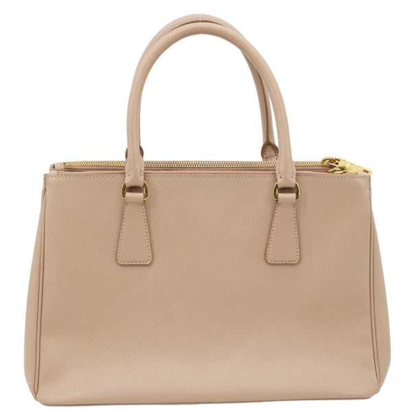 PRADA Galleria Double Zip Saffiano Leather Top Handle Tote Bag Beige