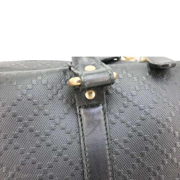 GUCCI Diamante Textured Leather Business Briefcase Black 208463