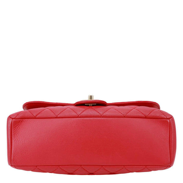 CHANEL Mademoiselle Chic Flap Medium Leather Shoulder Bag Red