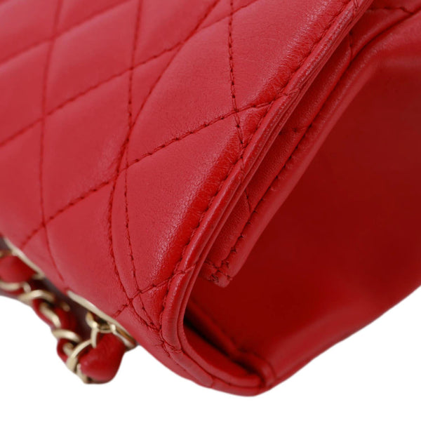 CHANEL Mademoiselle Chic Flap Medium Leather Shoulder Bag Red