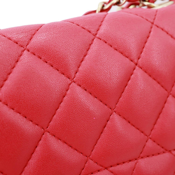 CHANEL Mademoiselle Chic Flap Medium Leather Shoulder Bag Red