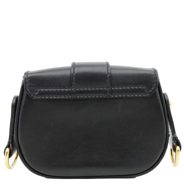 CHRISTIAN DIOR D Fence Small Calfskin Leather Saddle Bag Black