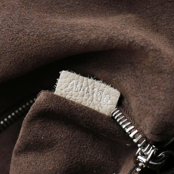 LOUIS VUITTON Babylone Mahina Calfskin Leather Shoulder Bag Galet
