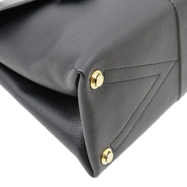 LOUIS VUITTON Rose Des Vents MM Calfskin Leather Satchel Bag Black