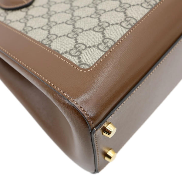 GUCCI Jackie 1961 Medium Web GG Supreme Canvas Tote Bag Beige 649016