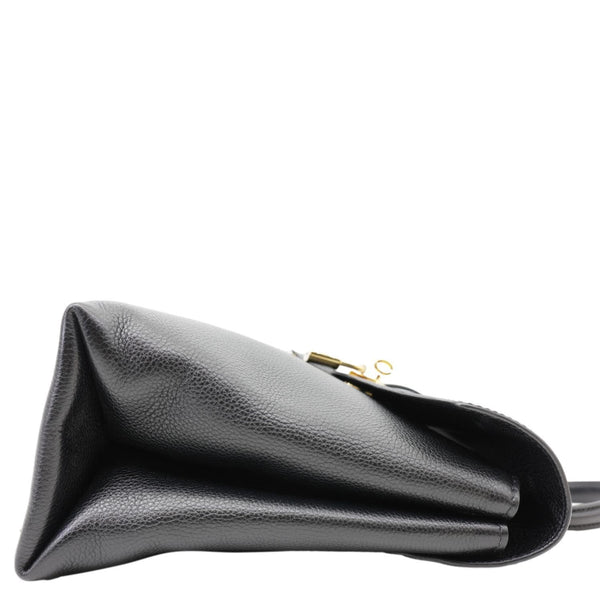 LOUIS VUITTON Rose Des Vents MM Calfskin Leather Satchel Bag Black