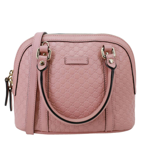 GUCCI Dome Mini Embossed Leather Crossbody Bag Pink 449654