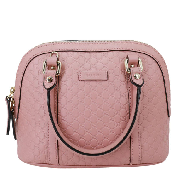 GUCCI Dome Mini Embossed Leather Crossbody Bag Pink 449654