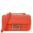 FENDI Baguette Technical Fabric FF Midi Chain Shoulder Bag Orange