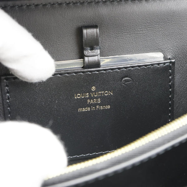 LOUIS VUITTON Rose Des Vents MM Calfskin Leather Satchel Bag Black