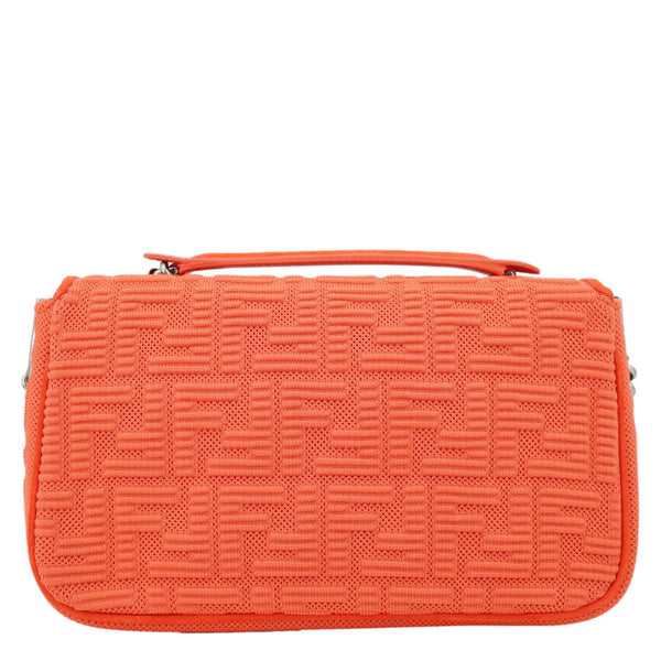 FENDI Baguette Technical Fabric FF Midi Chain Shoulder Bag Orange