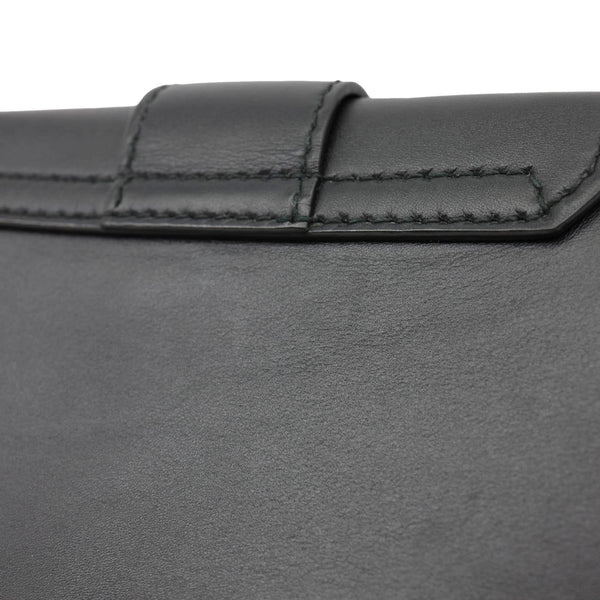 CHRISTIAN DIOR D Fence Small Calfskin Leather Saddle Bag Black