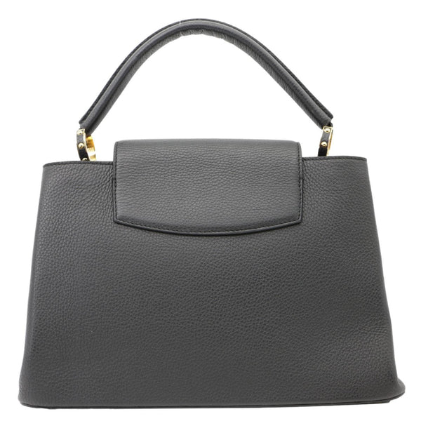 LOUIS VUITTON Capucines Taurillon Leather Satchel Bag Black