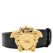 VERSACE La Medusa Buckle Calf Leather Belt Black Size 110/44