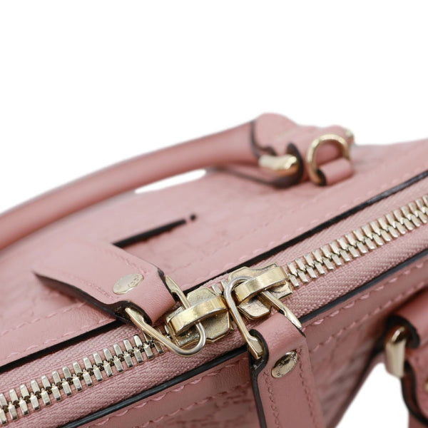 GUCCI Dome Mini Embossed Leather Crossbody Bag Pink 449654