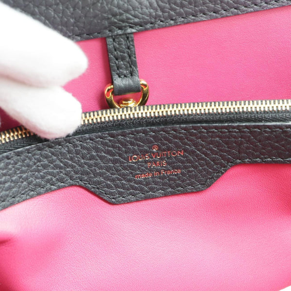 LOUIS VUITTON Capucines Taurillon Leather Satchel Bag Black