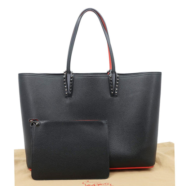CHRISTIAN LOUBOUTIN Cabata Calfskin Leather Tote Bag Black