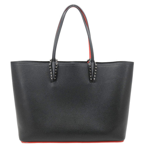 CHRISTIAN LOUBOUTIN Cabata Calfskin Leather Tote Bag Black
