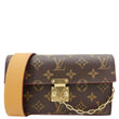 LOUIS VUITTON S Lock Monogram Canvas Belt Pouch Brown