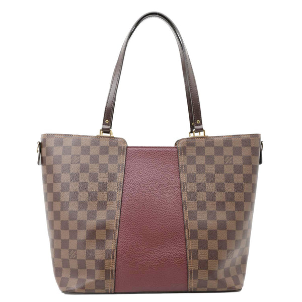 LOUIS VUITTON Jersey Damier Ebene Tote Bag Bordeaux