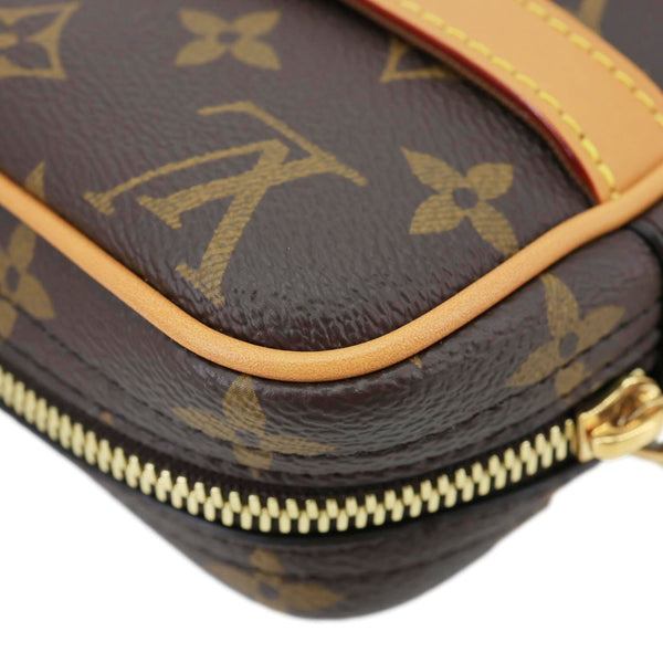 LOUIS VUITTON Danube Monogram Canvas Crossbody Bag Brown