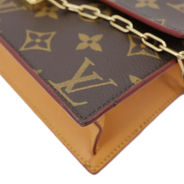 LOUIS VUITTON S Lock Monogram Canvas Belt Pouch Brown