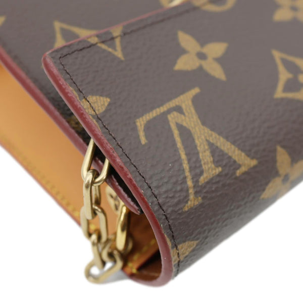 LOUIS VUITTON S Lock Monogram Canvas Belt Pouch Brown