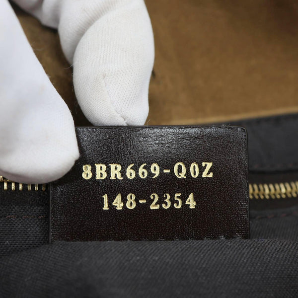 FENDI Pequin Stripe Canvas Hobo Bag Tobacco