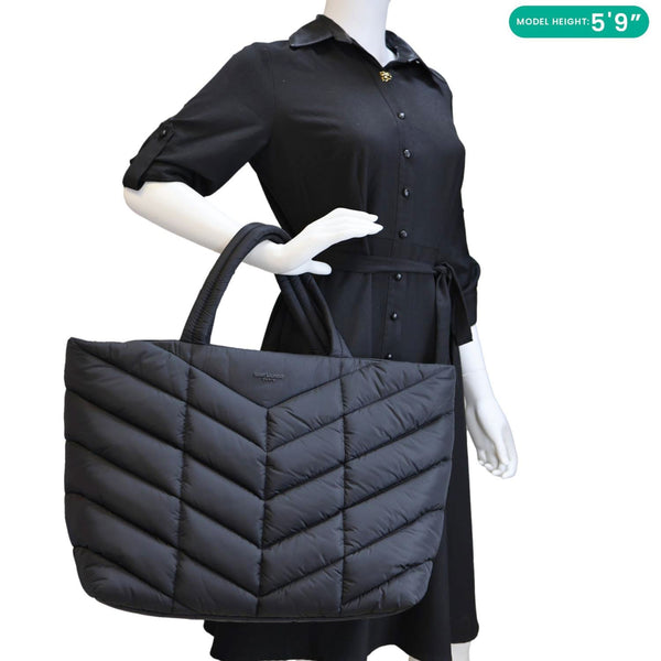 YVES SAINT LAURENT Puffer Nylon Tote Bag Black