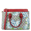 GUCCI Zip Top GG Supreme Blooms Canvas Tote Bag Beige 409534