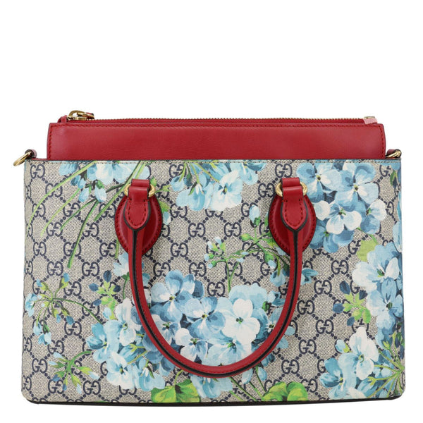 GUCCI Zip Top GG Supreme Blooms Canvas Tote Bag Beige 409534