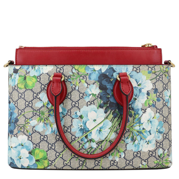 GUCCI Zip Top GG Supreme Blooms Canvas Tote Bag Beige 409534