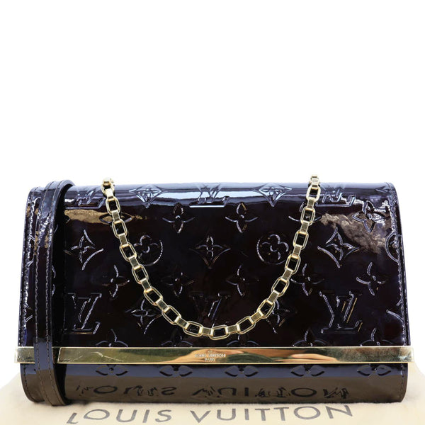 LOUIS VUITTON Ana Monogram Vernis Clutch Crossbody Bag Amarante