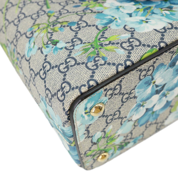 GUCCI Zip Top GG Supreme Blooms Canvas Tote Bag Beige 409534