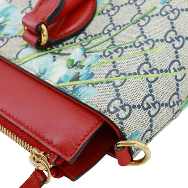 GUCCI Zip Top GG Supreme Blooms Canvas Tote Bag Beige 409534