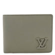 LOUIS VUITTON Multiple Wallet Aerogram Grained Calfskin Leather Clutch Green
