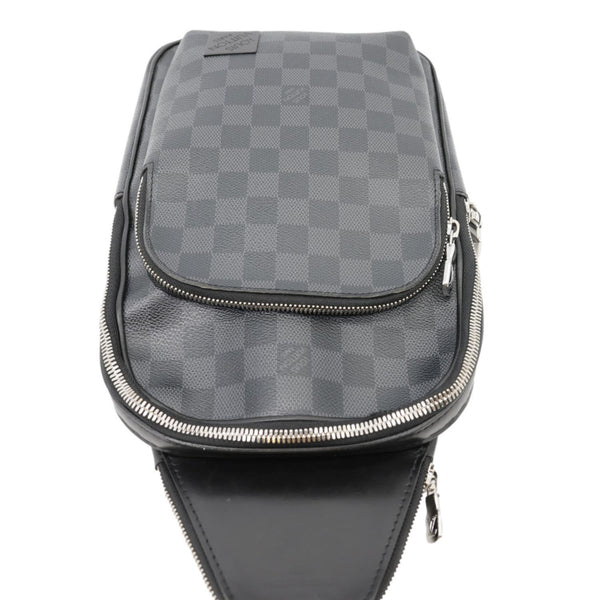 LOUIS VUITTON Avenue Sling Damier Graphite Backpack Bag Black