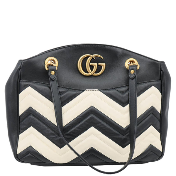 GUCCI GG Marmont Quilted Leather Chain Tote Bag Black 443501