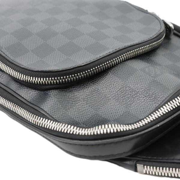 LOUIS VUITTON Avenue Sling Damier Graphite Backpack Bag Black