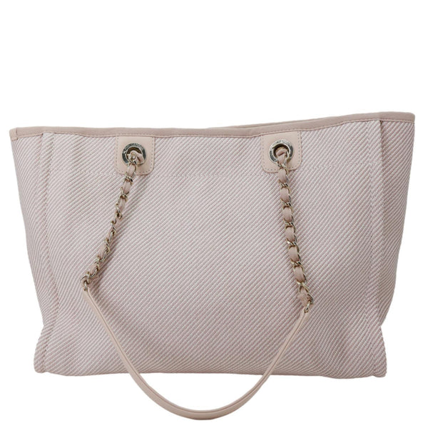 CHANEL Deauville Small Mixed Fibers Canvas Tote Bag Light Pink