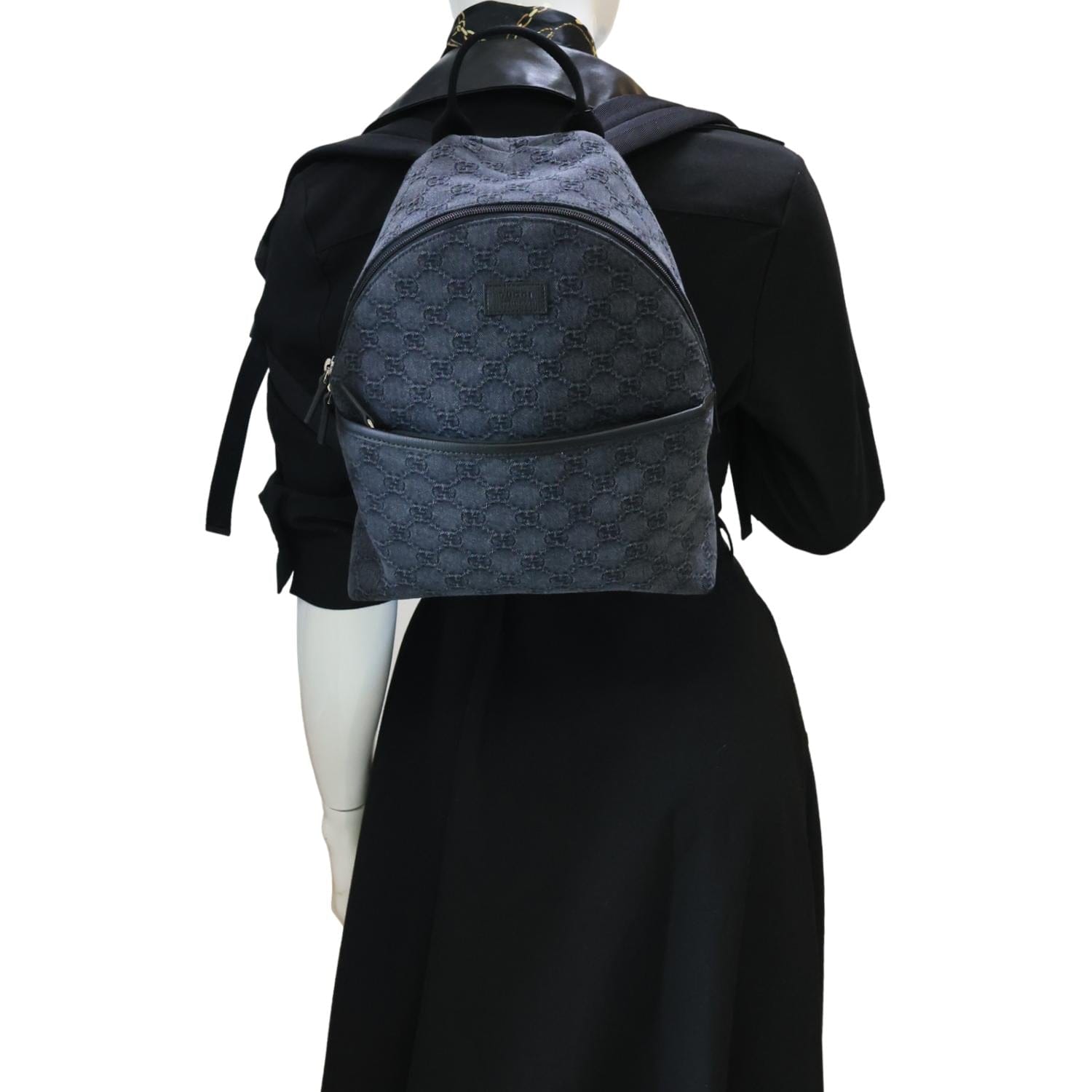 louis vuitton childrens backpack GUCCI Children's GG Denim Backpack Dark Grey 782708