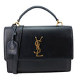 YVES SAINT LAURENT Monogram Sunset Leather Crossbody Bag Black