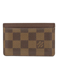 LOUIS VUITTON Damier Ebene Card Holder Brown