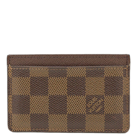 LOUIS VUITTON Damier Ebene Card Holder Brown