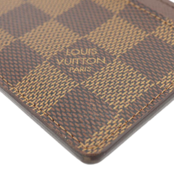 LOUIS VUITTON Damier Ebene Card Holder Brown