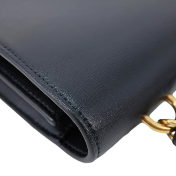 YVES SAINT LAURENT Monogram Sunset Leather Crossbody Bag Black