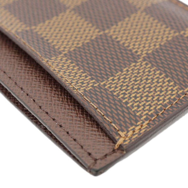 LOUIS VUITTON Damier Ebene Card Holder Brown