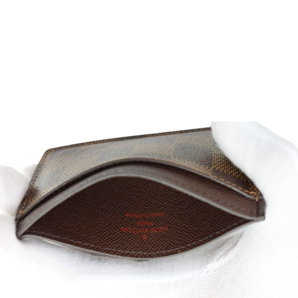 LOUIS VUITTON Damier Ebene Card Holder Brown